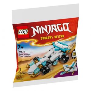 Lego Ninjago Zane's Dragon Power Vehicles 30674 Polybag 55 pi&egrave;ces Kit de Construction 2 en 1 Dragons Rising Collection Jouet STEM pour Enfants &agrave; partir de 7 Ans (Toys for Fun FR, neuf)