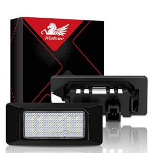 WinPower LED Éclairage plaque immatriculation auto ampoules super brillant CanBus Pas d'erreur 6000K xénon blanc froid 18 SMD Feux arrière pour A1/A3/A4/S4/A5/A6/A8/S8/Q5/Q7/ ect., 2 Pièces (DZG2018, neuf)