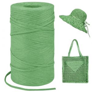 LEREATI Rafia Naturel Bobine 3mm x 300m Raphia à Crocheter Rafia Crochet, Fil de Raphia à Crocheter pour Sac, Chapeau, Paniers, Emballage Cadeau, Bricolage Décoration (Vert Foncé) (LEREATI, neuf)