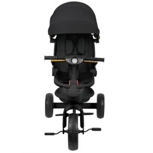 Tricycle Enfants &eacute;volutif, Tricycle 5 en1- Lumi&egrave;res et Musique, Si&egrave;ge Enveloppant, Si&egrave;ge et Inclinaison, Poussette 4 Roues, Garde-Corps Amovibles, Porte-gobelet, Noir (Willanmd, neuf)