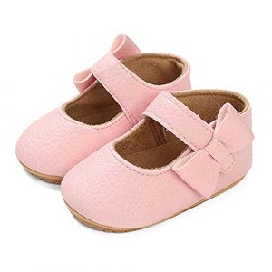 LACOFIA Ballerine Bébé Fille Chaussure Premier Pas pour Bébé Chaussures de Baptême Bowknot Antidérapant Rose 6-12 Mois (Lacofia, neuf)