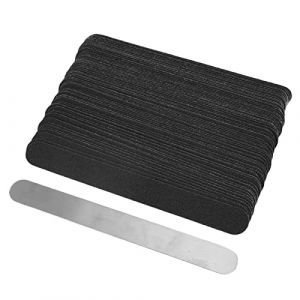 Lime à Ongles Réutilisable, Lime à Ongles en Métal avec Plaque de Base de Lime à Ongles Réutilisable en Acier Inoxydable, Kit de Bandes de Lime à Ongles de Remplacement de 100 (Lihenge, neuf)