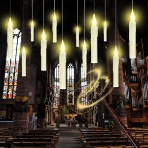 Onherm Lot De 12 Bougies Flottantes avec Baguette Magique, Bougies LED avec Fonction Minuterie, Bougies Flottantes Scintillantes, Bougies Volantes, Bougies D&eacute;Coratives Pour Halloween, No&euml;L (Marketing All In, neuf)