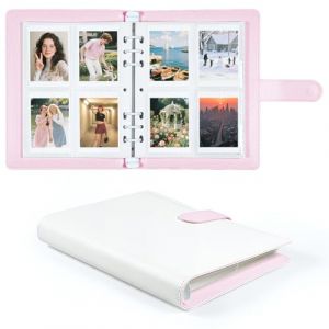 Album Photo 200 Photos 2x3 Pouces, Album Rechargeable en Cuir PU avec Pages Compatible avec Fujifilm Instax Mini 12/11/9/8+/8/99/90/40/7/Evo LiPlay & Polaroid Snap/PIC-300/Z2300 (Rose) (Withyu, neuf)