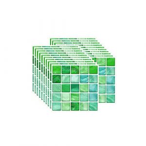 FBBULES 20PCS Autocollant Carreau, Auto-Adhésif Autocollant Fond D'écran Résistant à la Chaleur Étanche Dosseret pour Cuisine Salle de Bâton Mosaïque Vert (10 x 10 cm / 4 x 4 Pouces) (zhuhaishi xiangzhou laixing dianzishanghang, neuf)