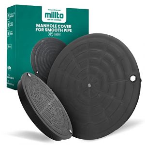 Millto&trade; Couvercle de Regard Tuyau Lisse Puits R&eacute;vision 315 mm Canalisation Syst&egrave;me Drainage Terre Rond Plastique PP A15 Couvercle Citerne Couvrir (Instalguru-fr, neuf)