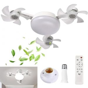 Ampoule Ventilateur Plafond Avec Lumiere Lampe Lustre Led Avec Fan Light,Lustre Ventilateur De Plafond Avec LumièRe Et TéLéCommande, Convient Pour Le Salon lustre chambre (3 x 50W) (Htianyi-eu, neuf)
