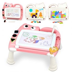 Riswistoy 3 en 1 Kid Ardoise Magique, Tableau Magique pour Enfants, Jeux Cr&eacute;atifs pour Dessin &agrave; la Maison, en Voyage ou &agrave; l'Ext&eacute;rieur(Rose) (Riswistoy, neuf)