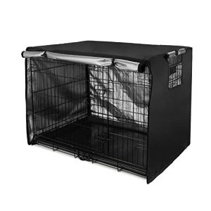Sensong Housse de Cage pour Chien, Imperméable, Ddurable et Légère, 420D Polyester Double Door Crate Cover, Protection Intérieure et Extérieure de la Cage pour Chien Noir 42 Pouces (Carrie Guan, neuf)
