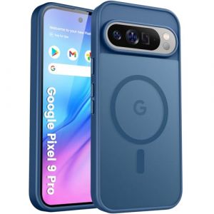 PuyaTeya Coque pour Google Pixel 9/9 Pro, avec magnétique, Protection Militaire, Anti-Choc, Anti-Rayures, Anti-Empreintes, Anti-Glissement Translucide Mat Coque de Protection (Bleu Profond) (yi zi jian ke ji, neuf)