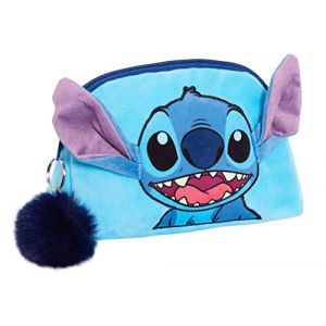 Sac de Maquillage Stitch pour Femmes et Filles &Eacute;tui &agrave; Crayons Disney Double Face en Velours Sac de Toilette cosm&eacute;tique Accessoire de Voyage Cadeau (Lora Dora, neuf)