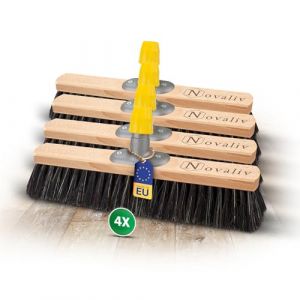Novaliv Lot de 4 têtes de balai de 40 cm - Mélange de crin de cheval - Balai sans manche - Balai à poussière fine - Balai d'atelier (AMP GmbH, neuf)