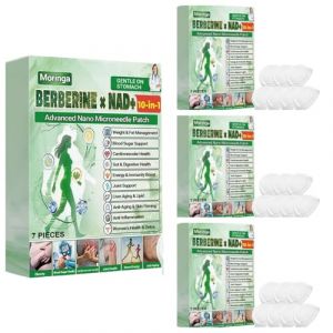 Berberine Patches, 4 Bo&icirc;te 28 Pi&egrave;ces Moringa Berberine Patch, Patch Nano Microneedle Minceur, Aide Au M&eacute;tabolisme, Fa&ccedil;onner Un Corps Sain, Outils Auxiliaires, Patchs De Soin Corporel (yunrgsz, neuf)