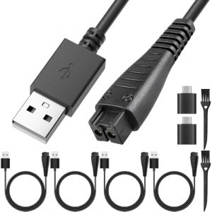 Xiatiaosann Chargeur USB de remplacement -4,8 V pour Panasonic, câble de recharge USB 4,8 V 1,25 A pour Panasonic RE7-87 RE7-59 ES-RT30 ES-RT40 ES-GA20 ES2065 ES2067 (lot de 4) (Xiatiaosann, neuf)