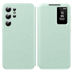 Nshkeji Coque pour Samsung S24 Ultra Clear View, Etui Smart View, Flip Folio Cover à Rabat, Étui Portefeuille Galaxy S24 Ultra Clear View, 360 Full Clapet Protection Case S24 Ultra (Nshkeji, neuf)