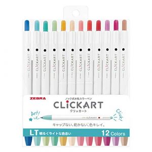 ZEBRA Clickart Wyss22-12Clt Lot de 12 stylos à base d'eau Lumière vive (GJG AUDIO, neuf)