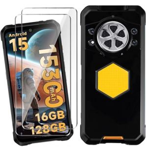 HuiYouMY Coque pour Cubot Kingkong Power 5 (6.88") avec 2 Pi&egrave;ces Verre Tremp&eacute; Protection &eacute;cran, Black Silicone TPU Souple Etui Housse Anti-Rayures Antichoc Case - Noir (SCDMY, neuf)