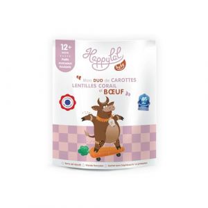 Happylal Baby Repas Halal Bébé 12 mois | Duo de Carottes, Lentilles Corail, Bœuf | Petits pots Certifiés Halal | Diversification alimentaire bébé | Fabriqué en France | Lot 10 x 220g (Happylal Baby, les petits pots halal avec du BIO, neuf)