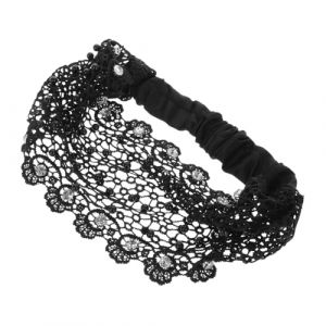 VICASKY Couvre-chef pour couvrir les cheveux gris pour les personnes âgées Bandeau Boho Bandana en dentelle Accessoire en dentelle Ruban en dentelle Bandeau en dentelle élastique Bandeau en dentelle (Belicious Helper, neuf)