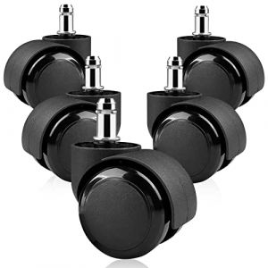 Relota 5 pièces roulette chaise de bureau 11mm x 22mm 360° Rotation pour jeu chaises, roulette pivotantes conception à double roue, roulettes de rechange silencieuses sans rayures, noir (MIRROR COARE MARIN S.R.L., neuf)