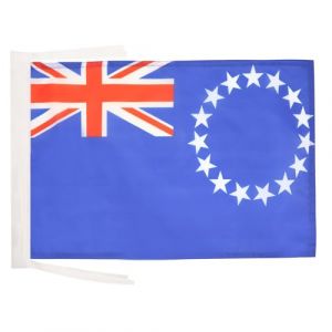 AZ FLAG - Drapeau Iles Cook - 45x30 cm - Pavillon Des Iles Cook 100% Polyester Avec Deux Cordelettes - 20g (AZ-FLAG, neuf)
