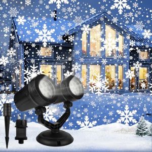 Projecteur Noel Exterieur Int&eacute;rieur, GuKKK Projecteur LED No&euml;l Ext&eacute;rieur Schneeflockenprojektor, ProjecteurNoel de &Eacute;tanche, pour D&eacute;coration Nouvel, Festivals, F&ecirc;te, Jardin, Cadeau No&euml;l (Bananheim Solutions KFT., neuf)