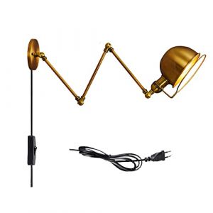 3 Bras Longs Applique Murale Industrielle Avec C&acirc;ble, R&eacute;tro Vintage Lampe Murale Avec Interrupteur Prise R&eacute;glable Lumiere Murale Chambre Avec Bras Extensible D&eacute;coration &eacute;clairage &eacute;tude E27 (TaiYuanYaTingBaiHuoYouXianGongSi, neuf)