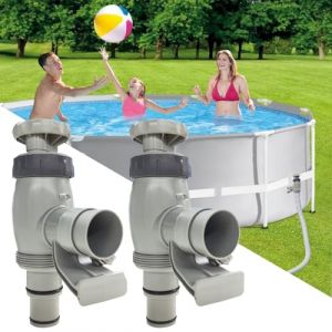 Robinet de piscine plus pour piscine hors sol avec raccord de tuyau de 32/38mm, Accessoires pour piscine Intex/Bestway, Vanne Piscine Double Split Tuyau Valve Plunger Pour Pompe de Piscine (Lot de 2) (Shunfaji Store, neuf)