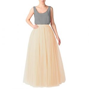 Jupe Longue Tulle Femme Vintage Deguisement Tutu de Danse Bouffante Adulte Jupon Long Mariage Princesse Ballet Classique (NiceYear, neuf)