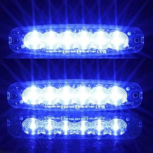 ETUKER 2x 4LEDS Gyrophare 12/24V Feu de Freinage Stroboscopique Bleu pour offroad Remorque Van Caravane (ETUKER, neuf)