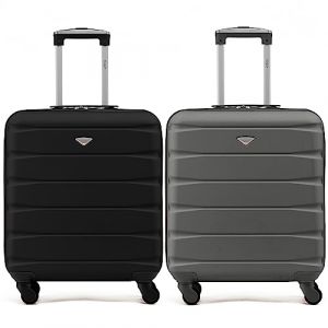 Flight Knight Lot de 2 valises rigides legeres en ABS a 4 Roues Cabine Bagage a Main Approuve pour Plus de 60 compagnies aeriennes -easyJet, Jet2 et Taille maximale pour Ryanair (Priority) 55x40x20cm (Prime Brands Group FR, neuf)