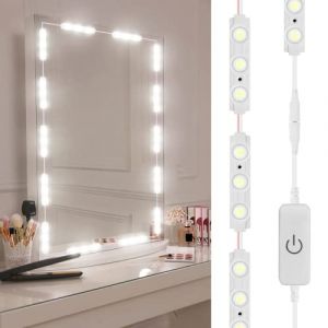 Viugreum LED Miroir grossissant Lumineux, 5 Dimmables Miroir Maquillage,10W Miroir Maquillage Hollywood Eclair&eacute;, Miroir Lumineux avec Ampoules 45 LED, Miroir Murales (Viugreum-EU, neuf)