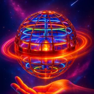 LumiFly 360 Boule volante Lumineuse boomerang Jouet enfant Int&eacute;rieur Ext&eacute;rieur Gar&ccedil;on Fille Cadeau 6-12 ans Style fly ball drone enfant helicoptere telecommande avion t&eacute;l&eacute;command&eacute; hand spinner volant (VFC Vibe Fun Games, neuf)