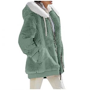 Générique Manteau Femme Hiver Chaud Ample Pull Femme Hiver Fourrure Sweat Capuche Manteau Femme Hiver Manteau Femme Mi Saison Outdoor Impermeable Femme Couverture a Capuche Doublure Noel 01Vert 3XL (SHONTON, neuf)