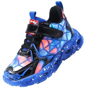 ZOUPREME Basket Enfant Garçon Lumineuse, Chaussures Sport Lumineux Basquette Sneaker Kids Boy Shoes (B1-Blue,32) (ZOUPREME, neuf)