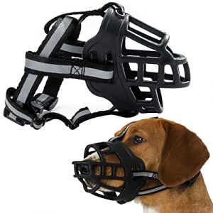 Museli&egrave;re pour Chien, FainFun Museli&egrave;re Chien Anti Aboiement, en Silicone Souple, Pas Besoin d'enlever la Museli&egrave;re pour Boire (L) (JUNQIAN, neuf)