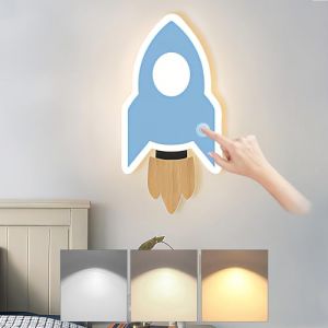 Applique Murale Enfant LED Lampe Murale avec Inaterrupteur Tactile Lampe de Chevet Dimmable Creative Fusée Éclairage intérieur pour Garçons Filles Chambre d'enfants Salons (Partn, neuf)