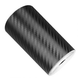 Covering Carbone de Voiture, Bande Autocollante Voiture 10cm*1000cm, Film Carbone Voiture Autocollant, Imperméable Antiadhésive, Protection Seuil de Porte Voiture Covering Carbone pour Voiture, Moto (Promo Holding, neuf)