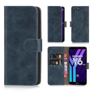 32nd Essential Series - &Eacute;tui Portefeuille en Cuir PU Flip Coque pour Huawei Y6 (2018), Housse avec Fentes CB et Fermeture Magn&eacute;tique - Bleu Marin (32ndShop, neuf)