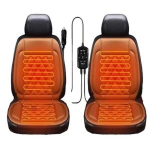 Kosinso 2 pi&egrave;ces Housse de si&egrave;ge de voiture, Housse de si&egrave;ge de voiture d'hiver avec appui-t&ecirc;te complet, Housses de si&egrave;ge de voiture compatibles avec la plupart des voitures &agrave; deux places (Marron) (Henglou, neuf)