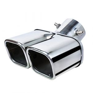 Krtopo 60mm Embout D'&eacute;chappement Double Dortie en Dcier Inoxydable 304 Sortie Echappement Voiture Embout Echappement Compatible Tubes de 38-60 mm/1,5-2,36 Pouces (Argent brillant, 1) (aqhtrade, neuf)