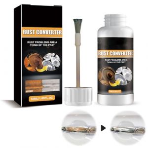 Convertisseur de Rouille 2 en 1,Convertisseur de Rouille avec Pinceau,Convertisseur de Rouille,Convertisseur de Rouille Très Efficace,Convertisseur de Rouille et apprêt 2 en 1,1PC (Blanc) (Deppr, neuf)