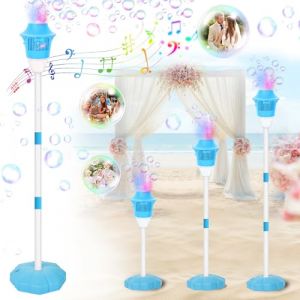 Joellfuner Machine à Bulles Automatique, Soufflante à Bulles pour Enfants, Machine à Bulles de Savon de Mariage avec 20 Sacs de Recharge, Machine à Bulles Debout pour Anniversaire, Noël (Bleu) (TORYODOR ETRADE, neuf)