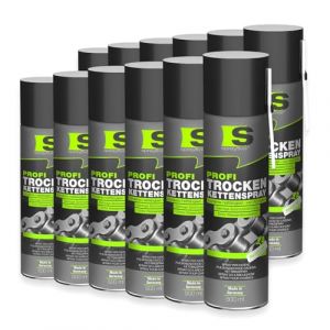 Spraytive Lot de 12 sprays de 500 ml de lubrifiant sec professionnel PTFE pour vélo, moto, machines, chaînes et engrenages, forte adhérence, pas d'essorage, protection contre les intempéries, fabriqué (Deutsche Liquid Werke, neuf)