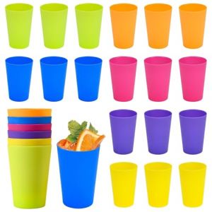 Ricofot Gobelet Plastique, 30 Pi&egrave;ces Gobelets Plastique, 6 Couleurs Gobelet Plastique Reutilisable, 260 ml Gobelets R&eacute;utilisables, Gobelet Reutilisable Convient Pour leau les jus le lait la Bi&egrave;re (Youxiakeji, neuf)