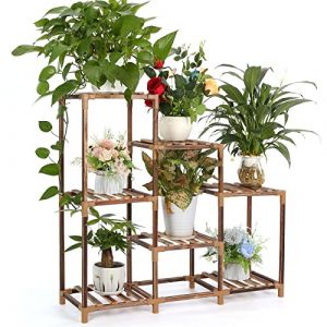 Étagère à Plantes en Bois Multifonction Créatif Escalier à Fleurs Décoratif pour Intérieur, Extérieur, Balcon, Salon, Bureau, Jardin, 7 Niveaux (YUPIN-EU, neuf)