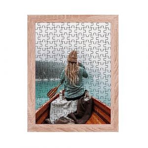 Rahmendesign24 Milano Cadre pour puzzle, env. 300-500 pièces, 61 x 46 cm, 46 x 61 cm, chêne Sonoma avec verre acrylique (Rahmendesign24, neuf)
