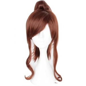 bi bi hou Anime Sailor Moon Kino Makoto Cosplay Perruque Brun Queue de Cheval Déguisement de Sailor Jupiter Perruque Kino Makoto Cosplay Wig Noël Halloween Carnaval Fête Costume Accessoires (Kdjs, neuf)