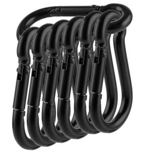 SENENQU 8PCS - M8 Mousqueton en Acier Inoxydable 304 - Noir Mousqueton INOX 80mm de Fixation Capacité de Charge de 500 kg/1100 LB, Crochet Mousquetons Hamc Balancoire - 80mm x φ8 mm (SENENQU, neuf)