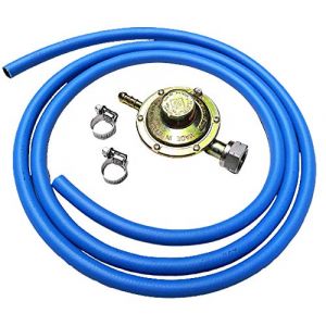 PuntoCasaStore Régulateur fixe basse pression barbecue poêles gaz + 2 m tuyau GPL + 2 colliers de serrage (PuntoCasaStore, neuf)